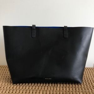 Mansur Gavriel large black leather tote bag